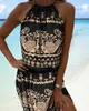 Casual Dresses Off Shoulder Split Dress Women Floral Ruffles Holiday Beach Party Elegant Summer Y2k Sexy Club High Waist Vestidos