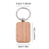 Keychains 20Pcs Unfinished Wood Keychain Rectangle Key Tags Rings For DIY Crafts Supplies