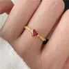 Bague de luxe en diamant coeur rouge pour femme, or 18 carats, bijoux en argent sterling 925, bagues d'amour de styliste pour femmes, tenue quotidienne en zircone 5A, boîte-cadeau pour ami, ouverture réglable