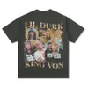 T-shirt de créateur pour hommes Polo Hip Hop King von T-shirt à manches courtes à manches longues avec petit col rond de coton pur