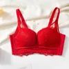 Bras BirdTree Real Silk Gathering Bra For Women Wire Free Sexy Lace Breathable Thin Underwear 2024 Spring Summer P435114QC