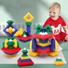 Enfants Construction Set Pyramid Building Blocks 3D Géométrie Espace Jeu Montessori Jouets Éducatifs Pour Enfants Garçon Fille 240321