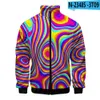 Bunte 3D Baseball Jacke Männer Bomber Jacke Harajuku Hip Hop Hoodie Casual Stehkragen Zipper Sweatshirt Lässige Sportswear B1AZ #