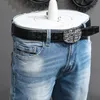 nowo Fi Designer Men Dżinsy retro jasnoniebieskie rozciąganie szczupłe dżinsy Mężczyźni Wysokiej jakości vintage Casual Denim Spods Hombre J3xp#