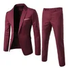 men's Classic 2 Piece Suit Set Jacket & Pants For Busin Wedding Party High Quality Lg Sleeved Blazers Soft Pants For Mens i7ZD#