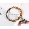 Charm Bracelets 4Pcs/Set Bohemian Wooden Beaded Chains For Women Tree Of Life Metal Rose Flower Wood Beads Bangle Fashion Boho Jewelr Dhfjh