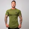 Camiseta estampada de moda para hombre, camiseta de manga corta ajustada de verano, camiseta deportiva de manga corta para Fitness