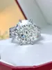 Anillos de racimo Plata esterlina Tesoro Conjunto de lujo Anillo Moda Mujer Diamante Alta Personalidad S925 Joyería de boda al por mayor