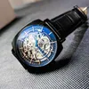 Dubbelzijdige holle vierkante tourbillon volledig automatisch puur mechanisch horloge heren mode gepersonaliseerd nieuwe waterdichte heren horloge