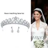 Fascino Zircone cubico CZ Principessa Kate Middleton Orecchino Da sposa Ciondola per le donne da sposa Ragazza Gioielli da ballo CE11128A 221111231n