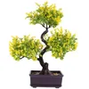 Decorative Flowers Artificial Potted Plant Fake Ornaments Desktop Adornments Green Plants Decors Plastic Bonsai Statue