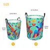 Laundry Bags Art Mexican Embroidery Floral Carnaval Seamless Hamper Clothes Storage Basket Traditional Mexico Toys Bin Organizer