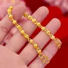 Pulsera de cadena para la muñeca, cuentas de eslabones, oro amarillo de 18 quilates, moda para mujer, pulsera para hombre, cadena, estilo clásico, regalo 285S