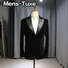 Veet Costumes pour hommes Slim Fit Groomsmen Mariage Tuxedos 2 pièces Ensembles Noir Peaked Revers Blazers Costume formel avec veste et pantalon l0sw #