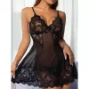 Lingerie sexy pour femme Transparent Porno Teddy Costumes Babydoll dentelle Dr Plus taille sous-vêtements Crotchl vêtements de nuit z8QQ #