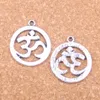 32pcs Antique Silver Plated Bronze Plated Yoga OM Charms Pendant DIY Necklace Bracelet Bangle Findings 25mm2443