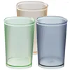 Tasses en verre avec couvercles, tasse transparente de nettoyage des dents, tasses en plastique pour brossage des dents