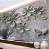 Fonds d'écran Wellyu Papel De Parede Papier peint personnalisé 3D Relief Mur Floral Peinture décorative Fond intérieur Behang