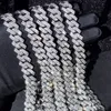 15mm Micro Pave Prong Cuban Chain 목걸이 패션 힙합 Full Iced Out 남자를위한 Rhinestones 보석 여성 273m