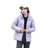 Neue 2022 Winterjacke Damen Koreanische lose glänzende Daunenjacken Weibliche verdicken kurze lässige Parka-Mantel-Oberbekleidung Dame x2jM #