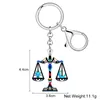 キーチェーンWeveni Acrylic Libra key for women kids kirs novety Birthday Gifts Constellation Jewelry Ring