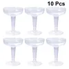 Disposable Cups Straws 10/20pcs Plastic Red Wine Cocktail Glasses Champagne Flutes Drinking Goblet Wedding Party Supplies