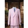 Мужской костюм из двух предметов: куртка + брюки Fi Высокое качество с острым лацканом, двубортный элегантный мужской деловой комплект n6BM #