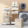 Laundry Bags High Value Basket Multi-layer Storage Beside Washing Machine Clothes Mobile Pulley