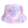 Bérets Coton Été Pliable Réversible Chapeau De Seau En Plein Air Pour Les Femmes Peint Tie-dye Casquette De Pêcheur Hip Hop Hommes Panama Chapeaux De Soleil