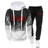 2022 Logo Customizati Merk Fi Heren Populaire Sportkleding Tweedelig Pak Gradiënt Spl Hoodie Fleece Tops En Broek W4F3 #