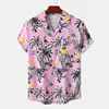 Hawaiian herrskjorta strand cocut trädtryck kort ärm herrkläder fi lapel rumpa topp t-shirt 2023 ny skjorta för män a3jd#