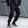 Pantalon masculin hksh salopes fonctionnelles maillots streetwear cargo marée printemps automne punk tactique pantalon de poche sombre hk0374