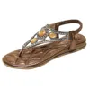 Sandals Bohemian Beach Womens Summer Flipped Charming thong Water Diamond Bullet Back Flat Outdoor Shoes H240328