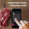 Mätare 165ft lång räckvidd smart trådlös kötttermometer med Bluetooth för ugn, grill, kök, grill, rökare, sous vide, rotisserie