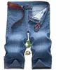 capri denim şort erkekler kırpılmış pantolonlar erkekler yüksek bel ince artı boyut 40 42 44 46 48 erkek büyük boy buzağı uzunluğu yaz kot t11c#