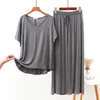 Home Clothing Fdfklak Modal Korean Pyjama Bottom Loose Women's Nightwear Solid Colour Service In Sleepwear Two-piece Suit