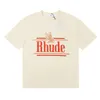 Дизайнерские рубашки Rhude, шорты, футболки 23ss, мужская футболка, Европа, Америка, высокое качество, мужские и женские футболки, размер США, S-XL