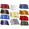 Pillow Solid Color Emulation Ice Silk Satin Pillowcase Comfortable Multicolor Cover For Bed Throw Single