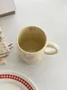 Tassen Koreanische INS Creme Rosa Tulpe Hochtemperatur Keramik Tasse Wasser Tasse Milch Kaffee Frühstück