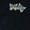 Göze çarpan mavi kelebek kadınlar cazibe sarı çiçek yüzükler için bayan yeşil yaprak süsleme kolye kolyeleri kadın oval yüzük bilezikleri