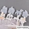 Moldes de cozimento DIY Natal Cristal Epoxy Molde Árvore Snowflake Elk Pingente Silicone Chaveiro Jóias Fazendo Moldes de Resina