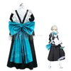 Anime Blu Archivio Cosplay Asuma Toki Donne Lolita Cameriera Uniforme Lg Dr Parrucca Armored Ornament Bow Suit Costume di Carnevale Sexy 22tZ #