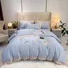 Bedding Sets Pastoral Embroidered Flowers 4pcs Duvet Cover Set Cotton Luxury Soft Bed Sheet With Pillowcases