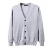 2023 Spring Autumn New Cott Knitted Cardigan Slim Lg Sleeve Korean Versi Men's Fi V-Neck Sweater Simple Casual Coat 079h#