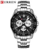 Curren Karien Fake Three Eyes Business Quartz Steel Band Men's Watch 8077