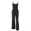 xeemilo sexig backl spaghetti rem jumpsuit kvinna sommar svart mager bodyc bodysuit byxor semester damer casual jumpsuits t7Hz#