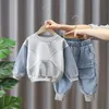 2-8 Jahre Baby Jungen Mode Kleidung Sets Frühling Herbst Kinder Denim Koreanischen Stil Anzug für Kinder Zwei-stück Toppant Set 240326