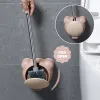 Borstar kreativa långhandtag toalettborste multifunktion vägg hängande söta björn rengöringsverktyg badrum ingen återvändsgränd rena tillbehör