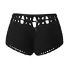 sexy gebreide strandshorts voor dames zomer holle driepuntsbroek vrouwelijke effen butt lift cott strand wrap zwemshort zwembroek c3iU #