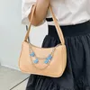 Shoulder Bags Fashion Women PU Leather Small Underarm Bag Ladies Vintage Butterfly Chain Pure Color Zipper Mini Hobos Purse Handbag